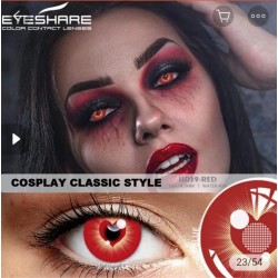 Cosplay Halloween Kırmızı Kalpli Lens