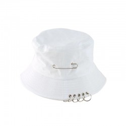 Beyaz Piercing  Bucket Şapka